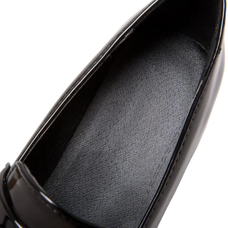 Lady Tassel Patent Leather High-heeled Woman Platform Wedges Shoe