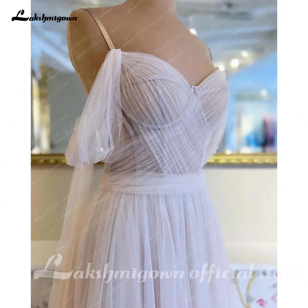 Lakshmigown Boho Tulle Beach Wedding Dress for Women 2024 Spaghetti Straps Bridal Gown vestidos de novia suknia ślubna