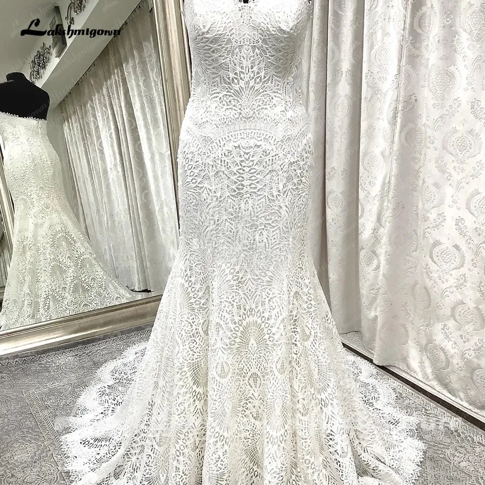 Lakshmigown Lace Boho Mermaid Wedding Dress for Women Off the Shoulder Sweetheart 2023 Robe Civil Bridal Gowns vestidos novias