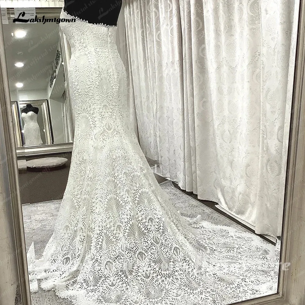 Lakshmigown Lace Boho Mermaid Wedding Dress for Women Off the Shoulder Sweetheart 2023 Robe Civil Bridal Gowns vestidos novias