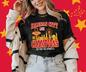 LVIII Champions Vegas Skyline Black Graphic Tshirt