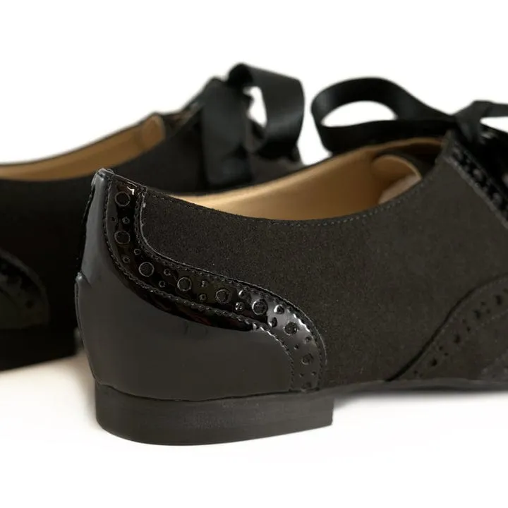 Mademoiselle Women's Vegan Leather Brogues | Black
