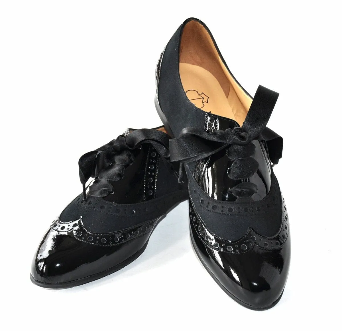 Mademoiselle Women's Vegan Leather Brogues | Black