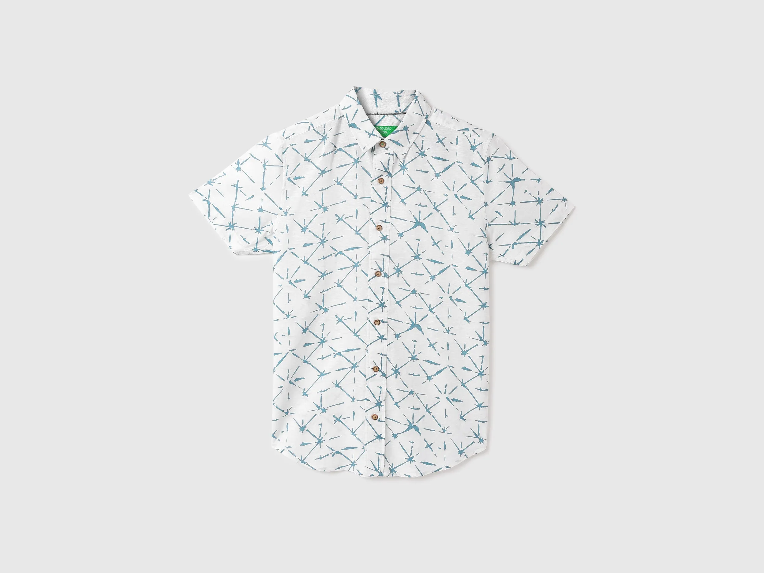 Men Printed Spread Collar Shirt