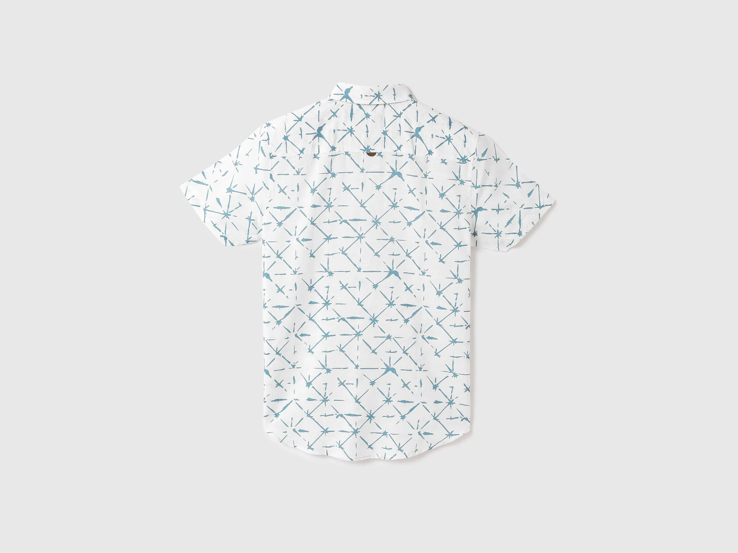 Men Printed Spread Collar Shirt