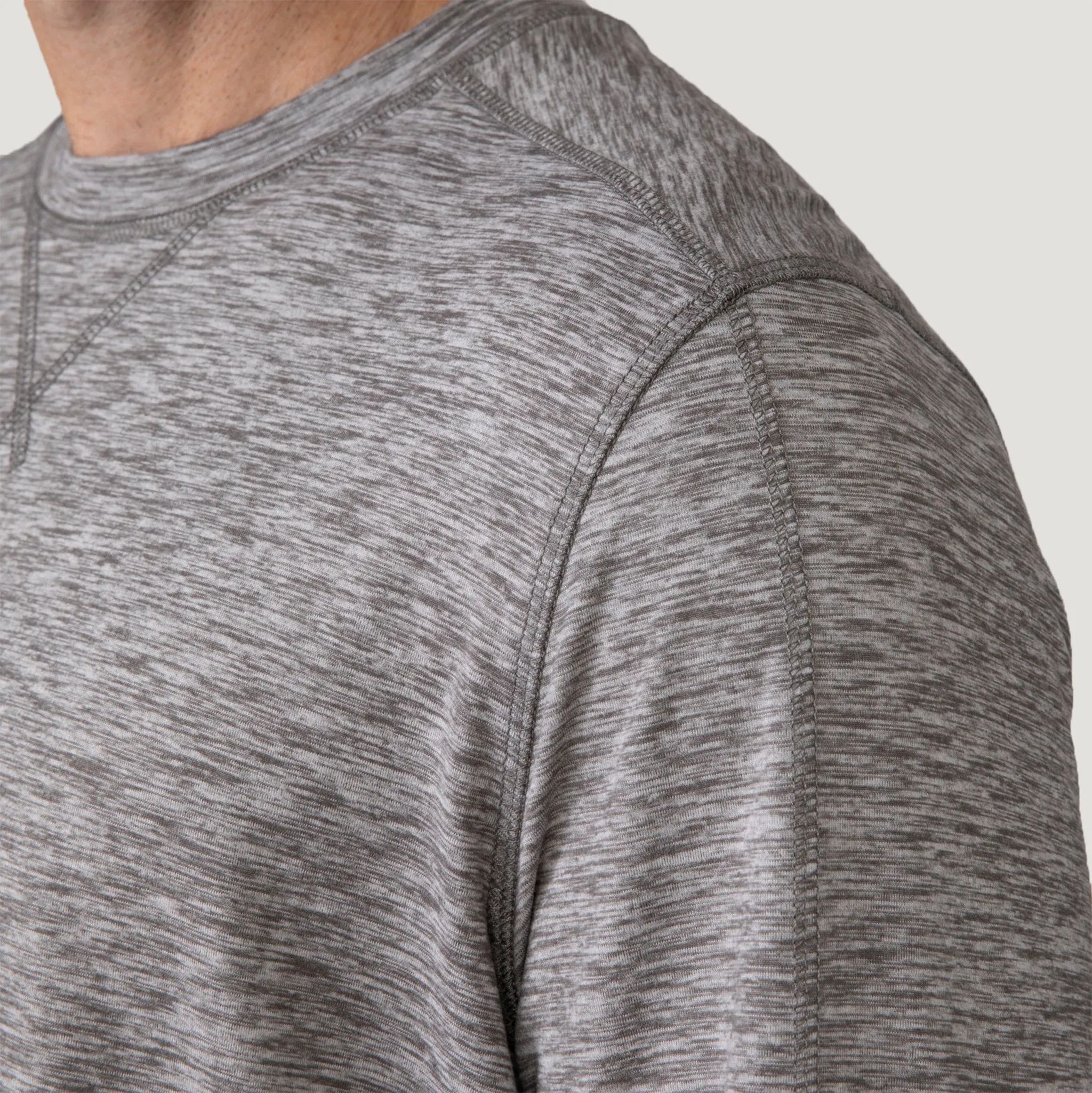 Men's FreeCycle® Sueded Spacedye Long Sleeve Crew Neck