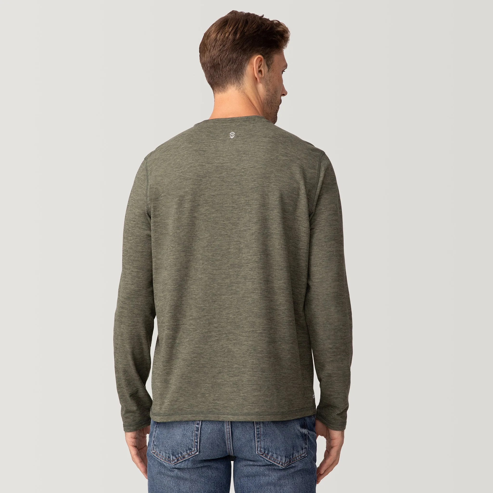 Men's FreeCycle® Sueded Spacedye Long Sleeve Crew Neck