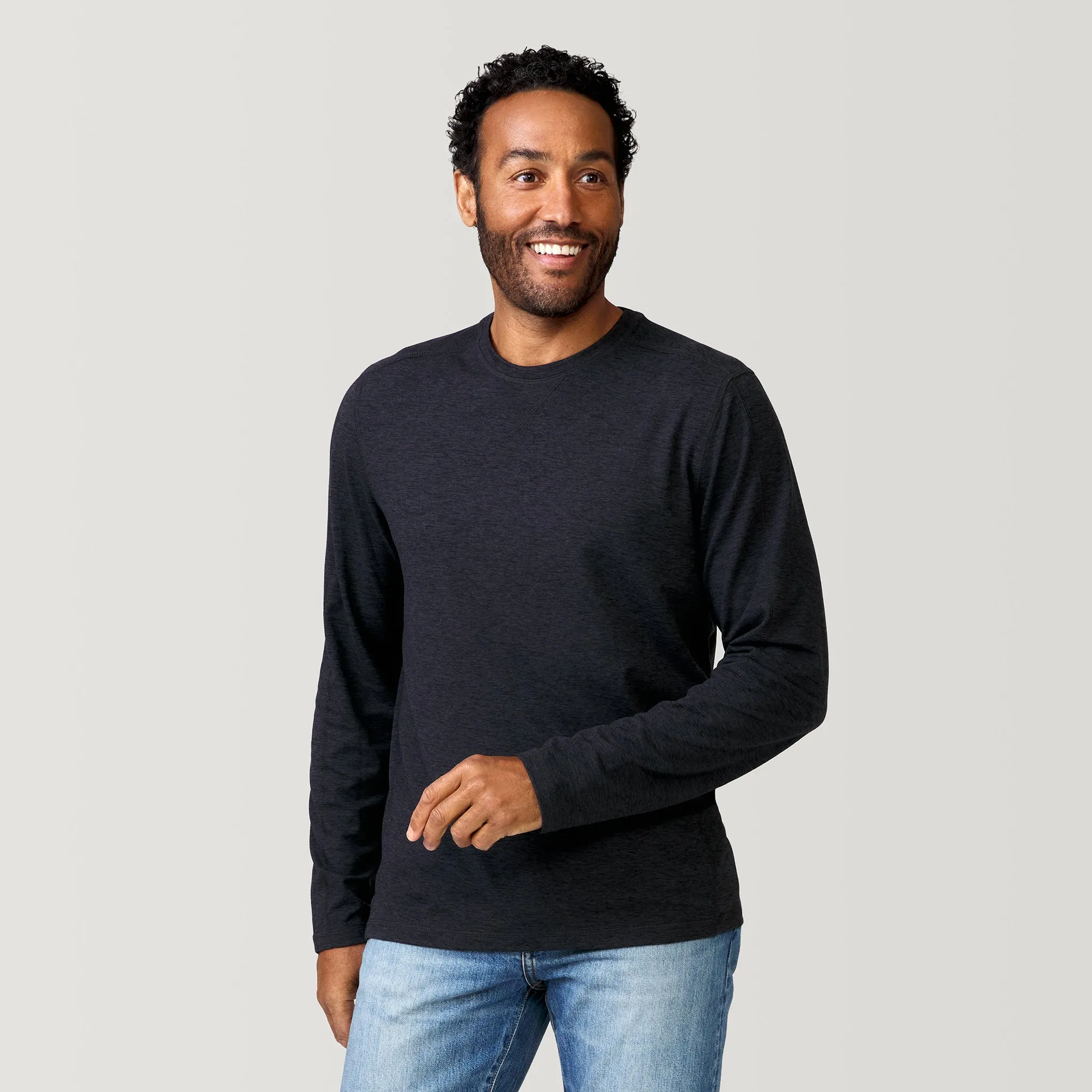 Men's FreeCycle® Sueded Spacedye Long Sleeve Crew Neck