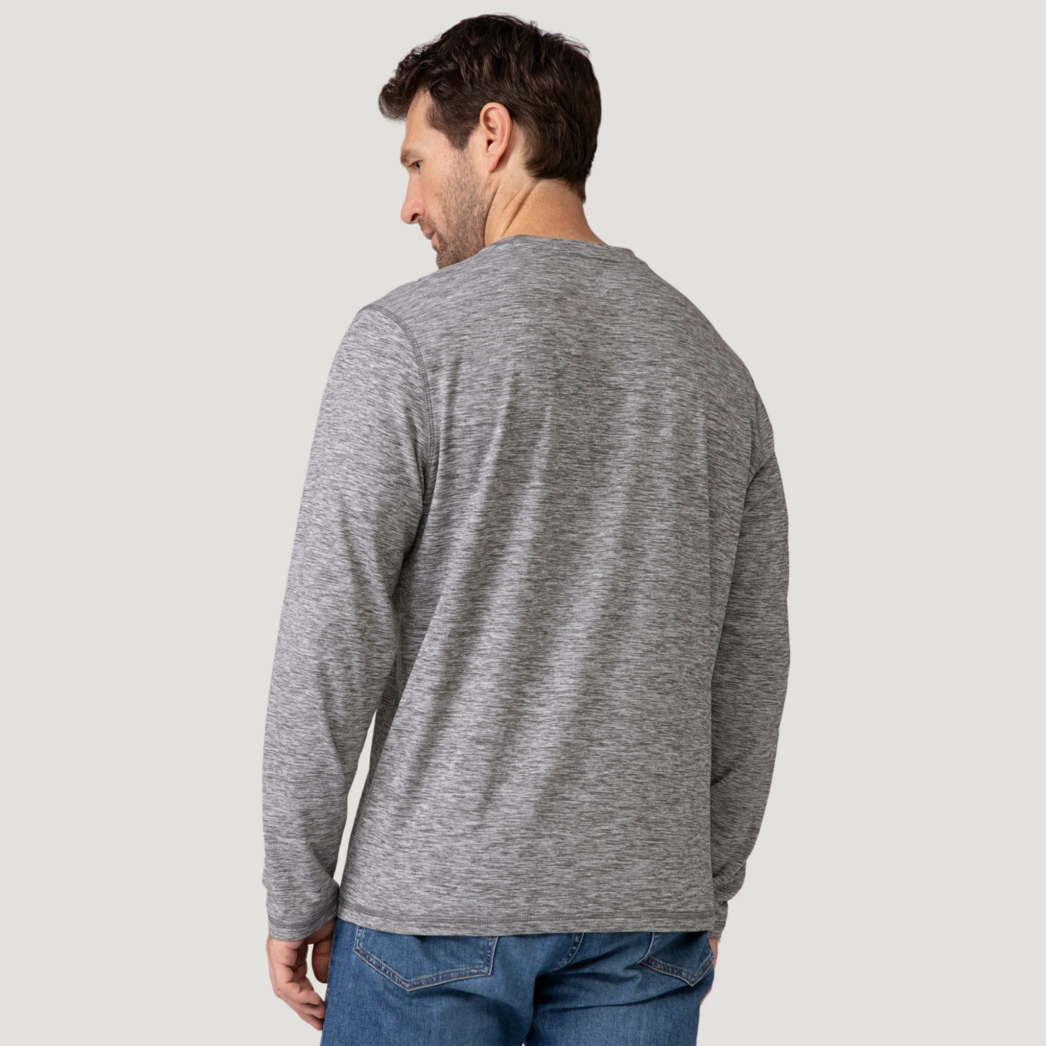 Men's FreeCycle® Sueded Spacedye Long Sleeve Crew Neck