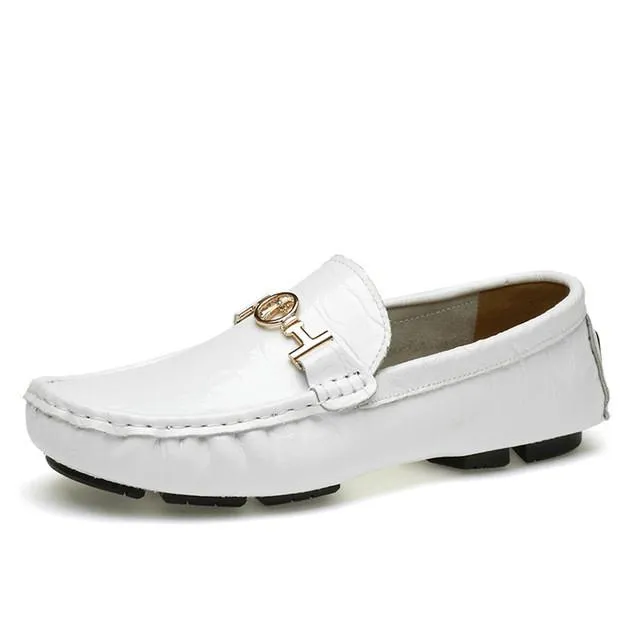Men's Genuine Leather Men Slip On Mocassin Up To Size 14(5 Colors)