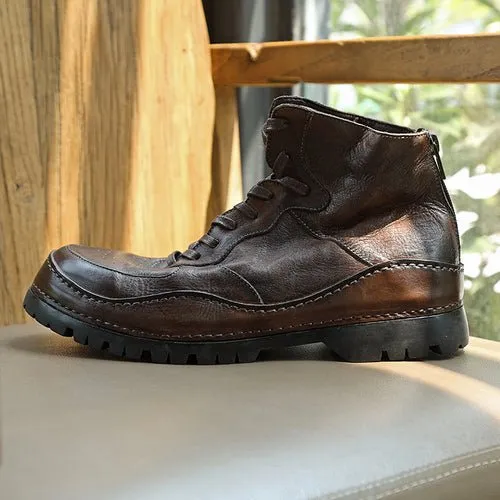 Men's trendy breathable thick bottom zipper ankle boots