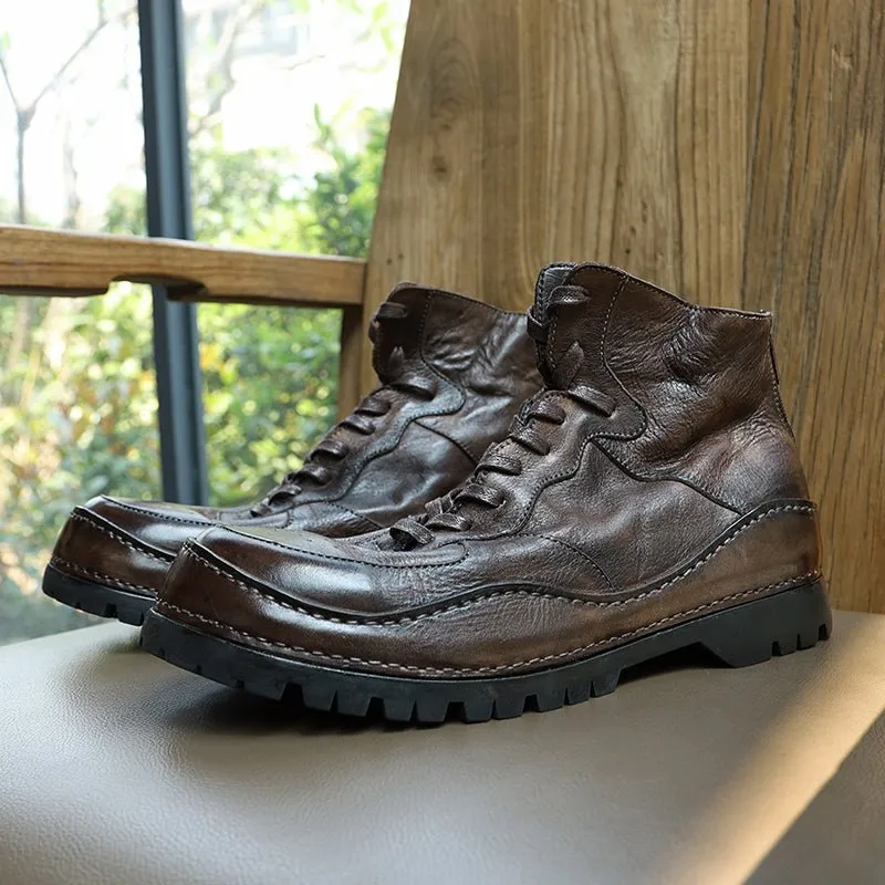 Men's trendy breathable thick bottom zipper ankle boots