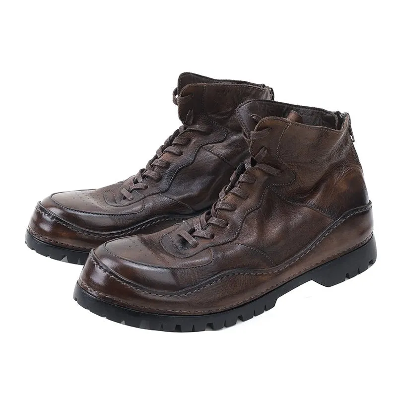 Men's trendy breathable thick bottom zipper ankle boots