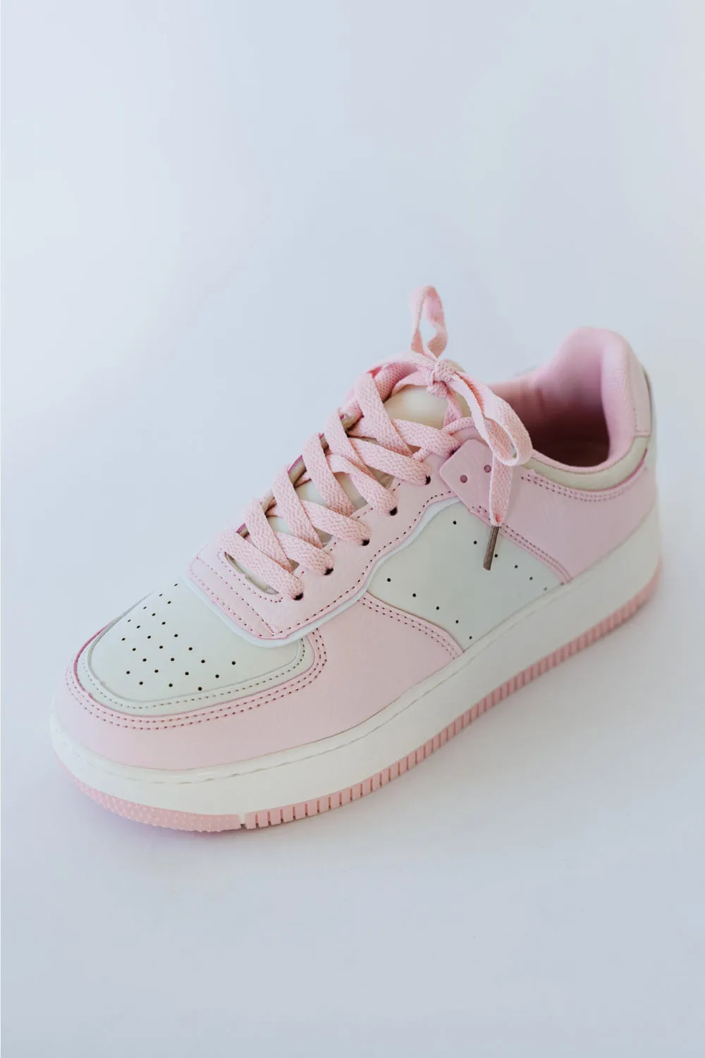 Mile a Minute Platform Sneakers - Pink and Beige