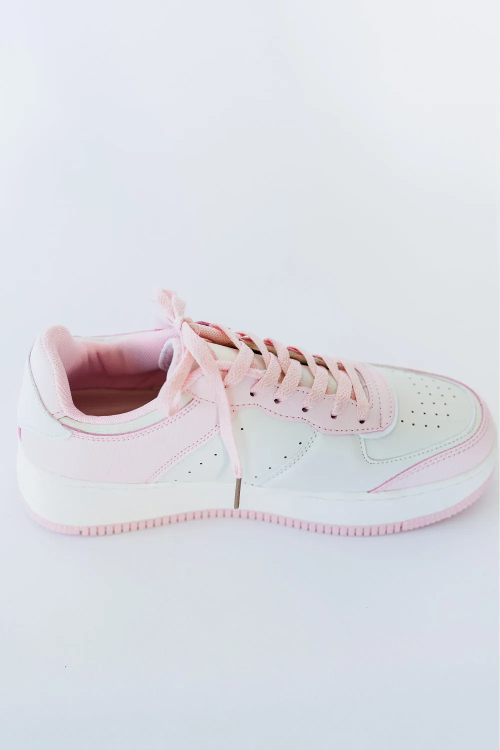 Mile a Minute Platform Sneakers - Pink and Beige