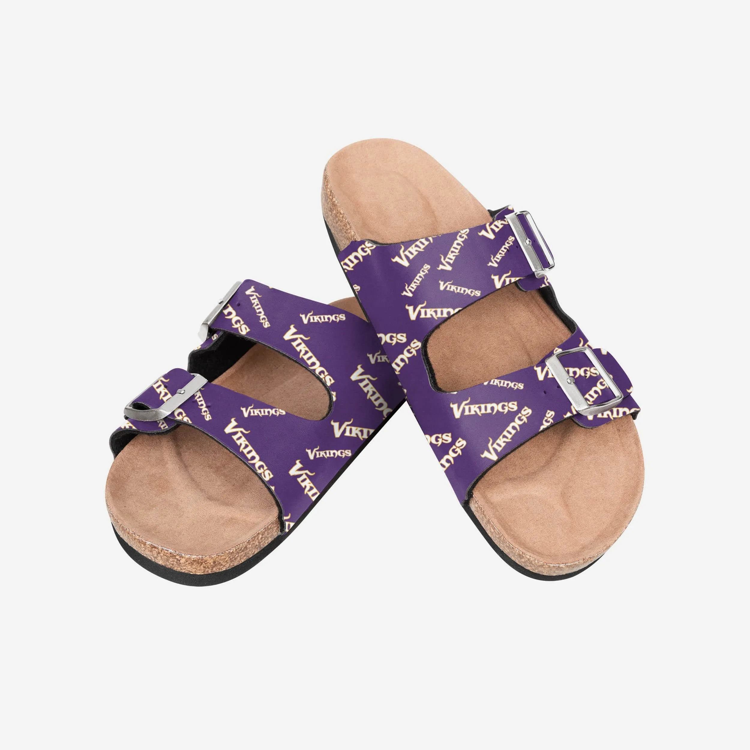 Minnesota Vikings Womens Mini Print Double Buckle Sandal