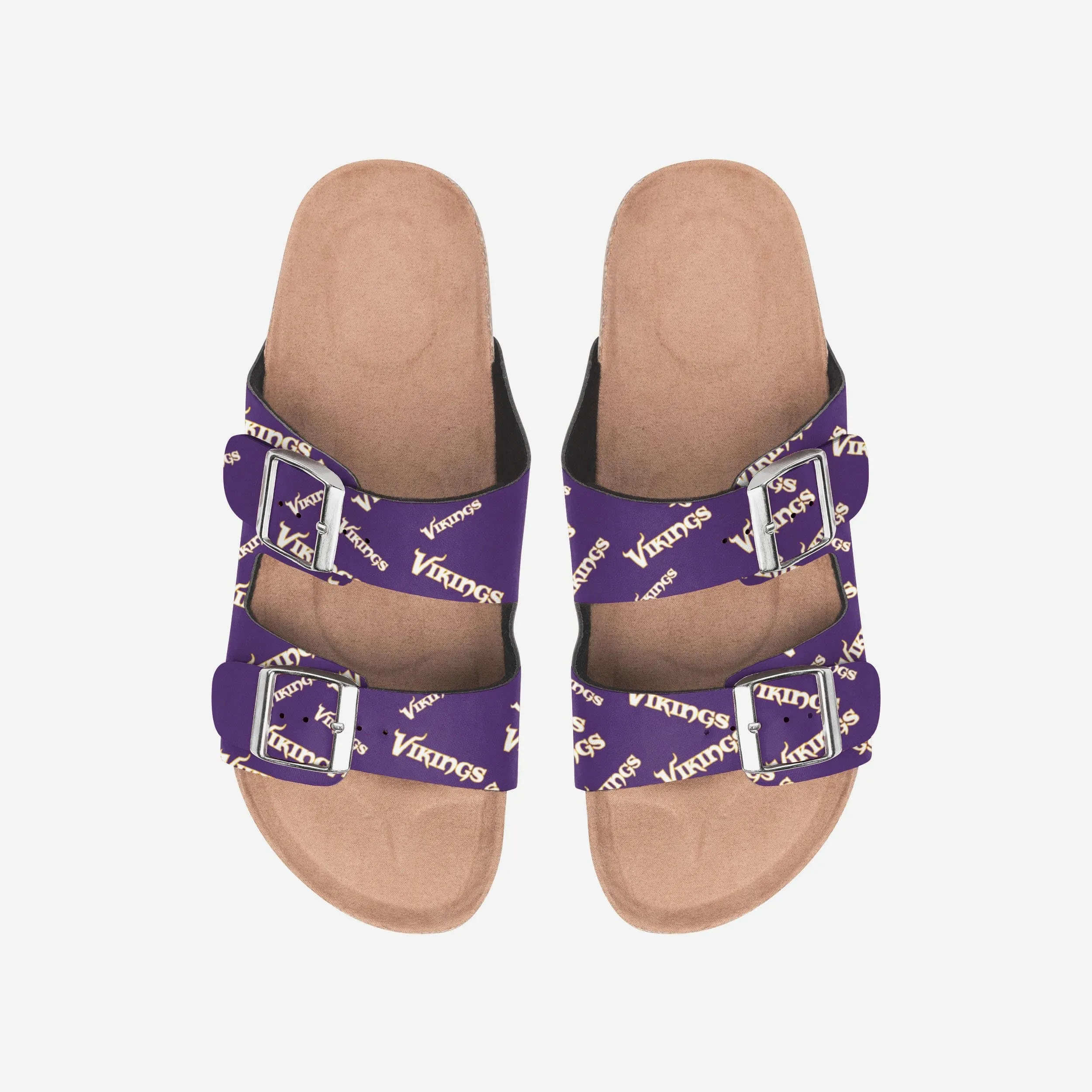 Minnesota Vikings Womens Mini Print Double Buckle Sandal