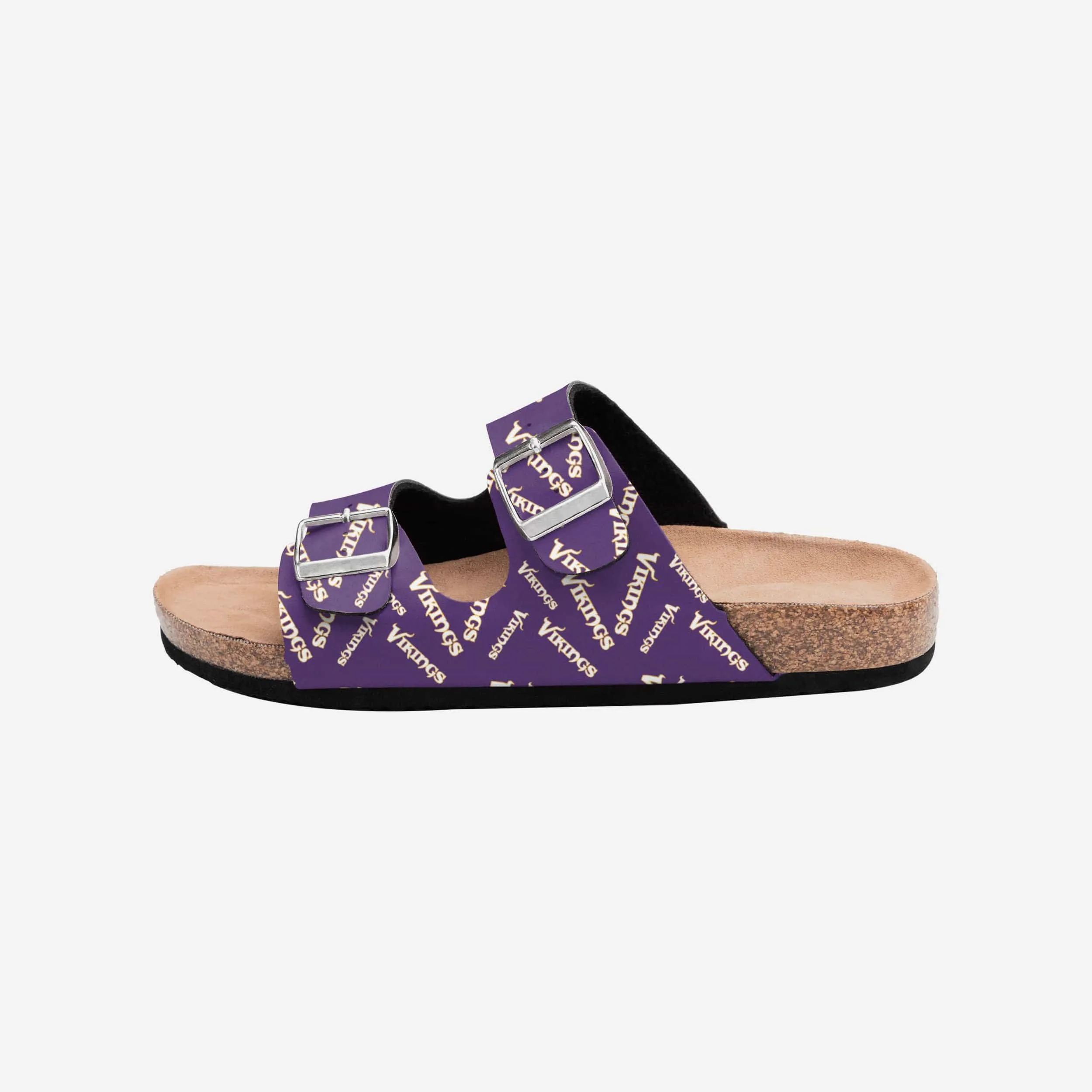 Minnesota Vikings Womens Mini Print Double Buckle Sandal
