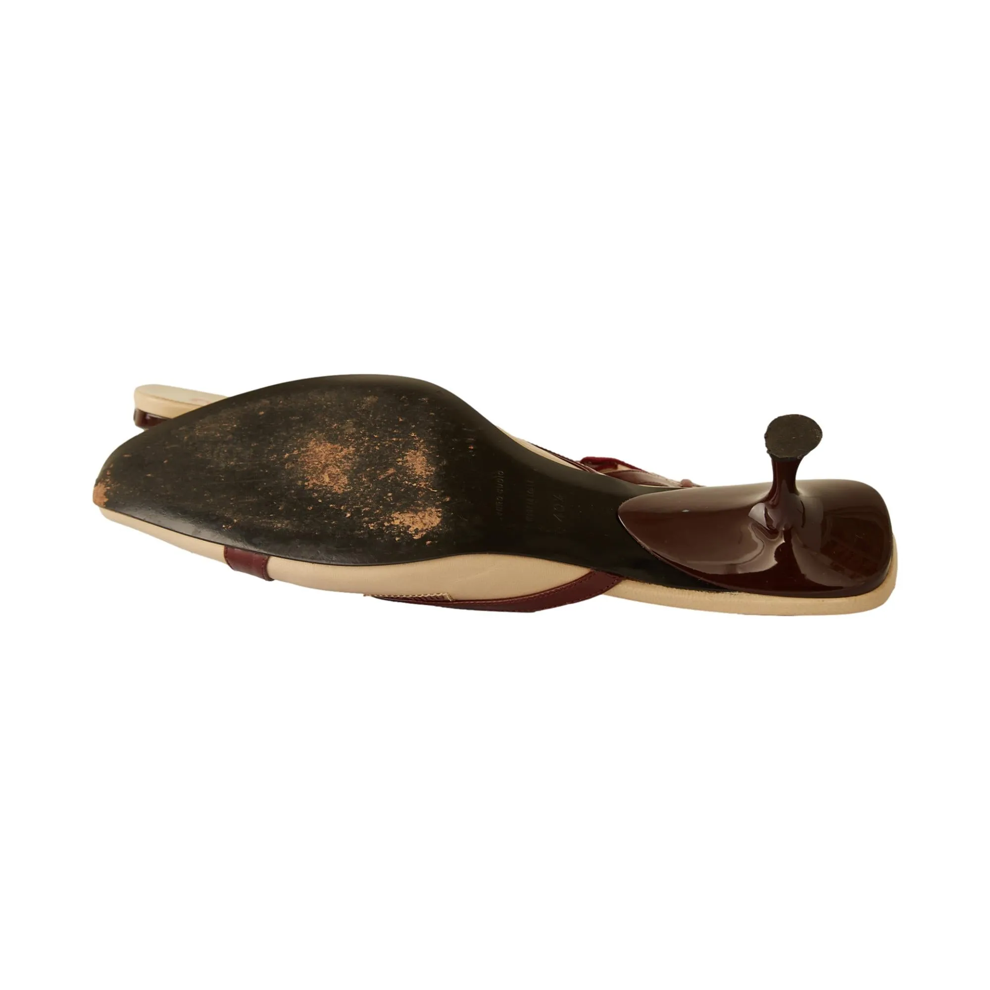 Miu Miu Leather Tan   Red Kitten Heels