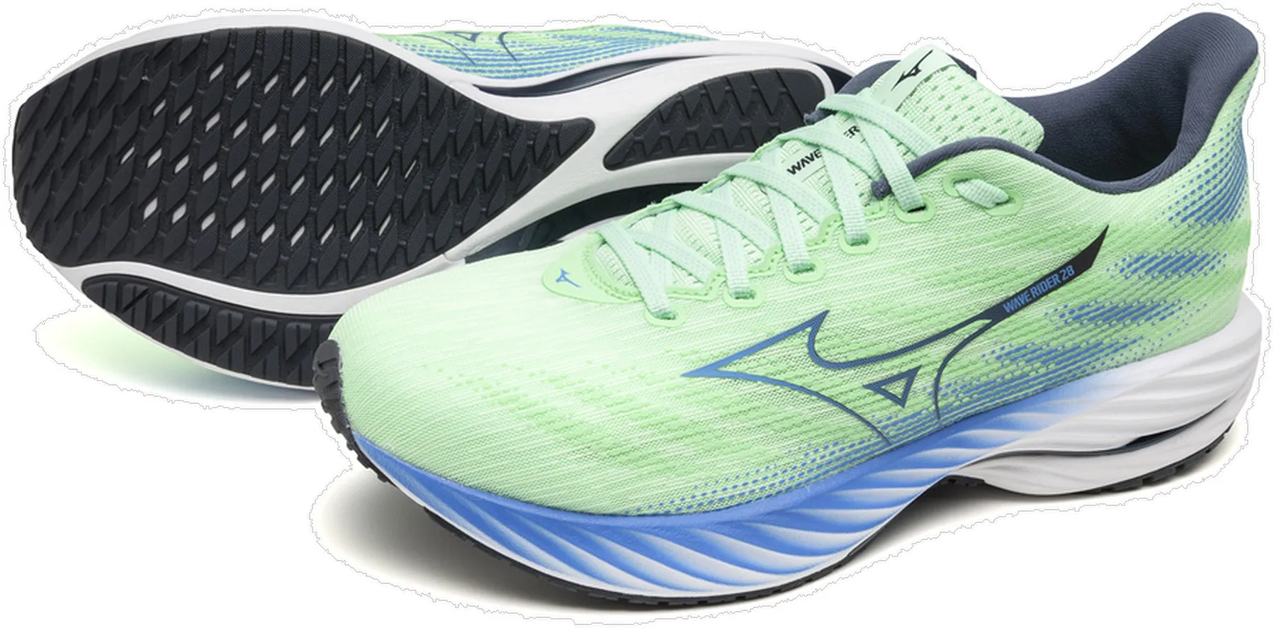 Mizuno Wave Rider 28 Mens Running Shoes - Green