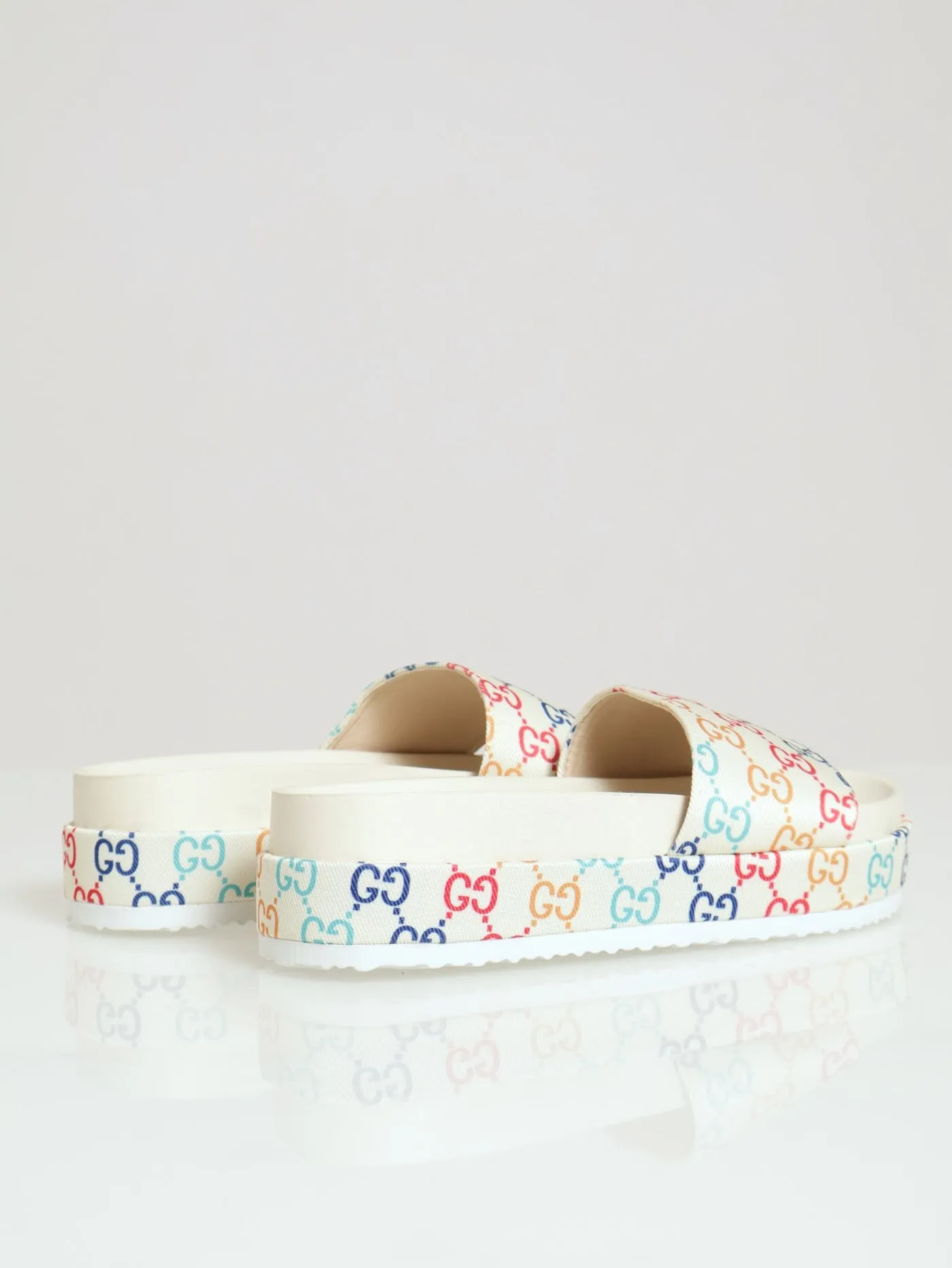 Monogram Printed Canvas Flatform Slide