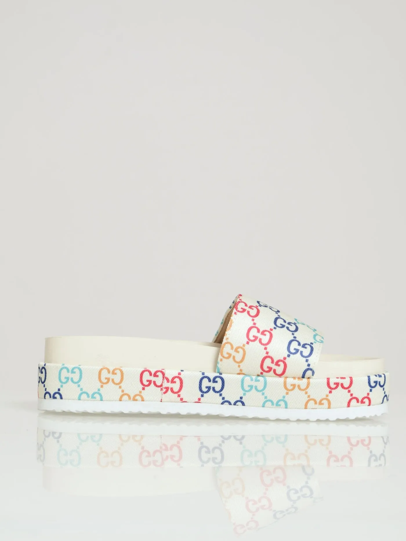 Monogram Printed Canvas Flatform Slide
