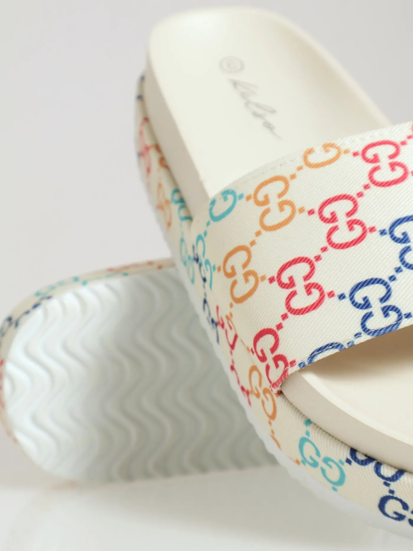 Monogram Printed Canvas Flatform Slide