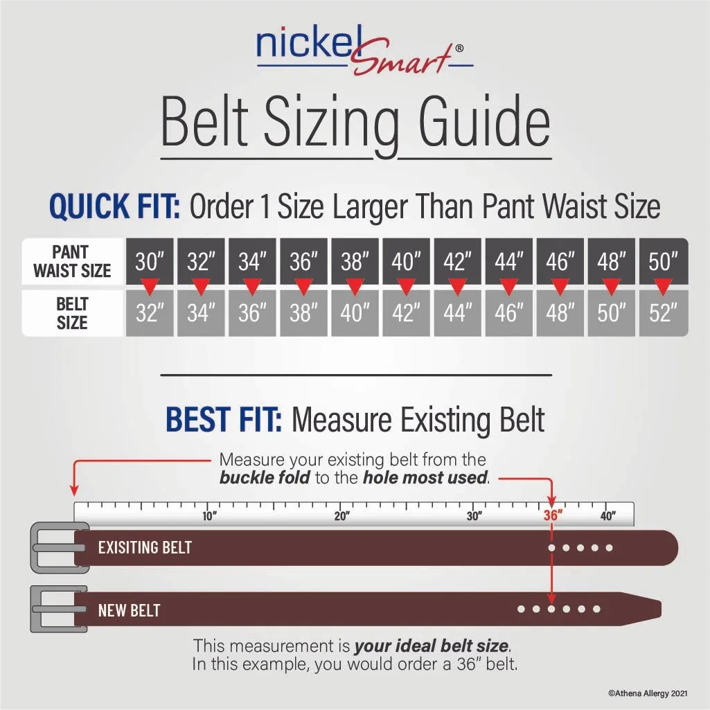 Mt. Pisgah Titanium Distressed Leather Belt by Nickel Smart®