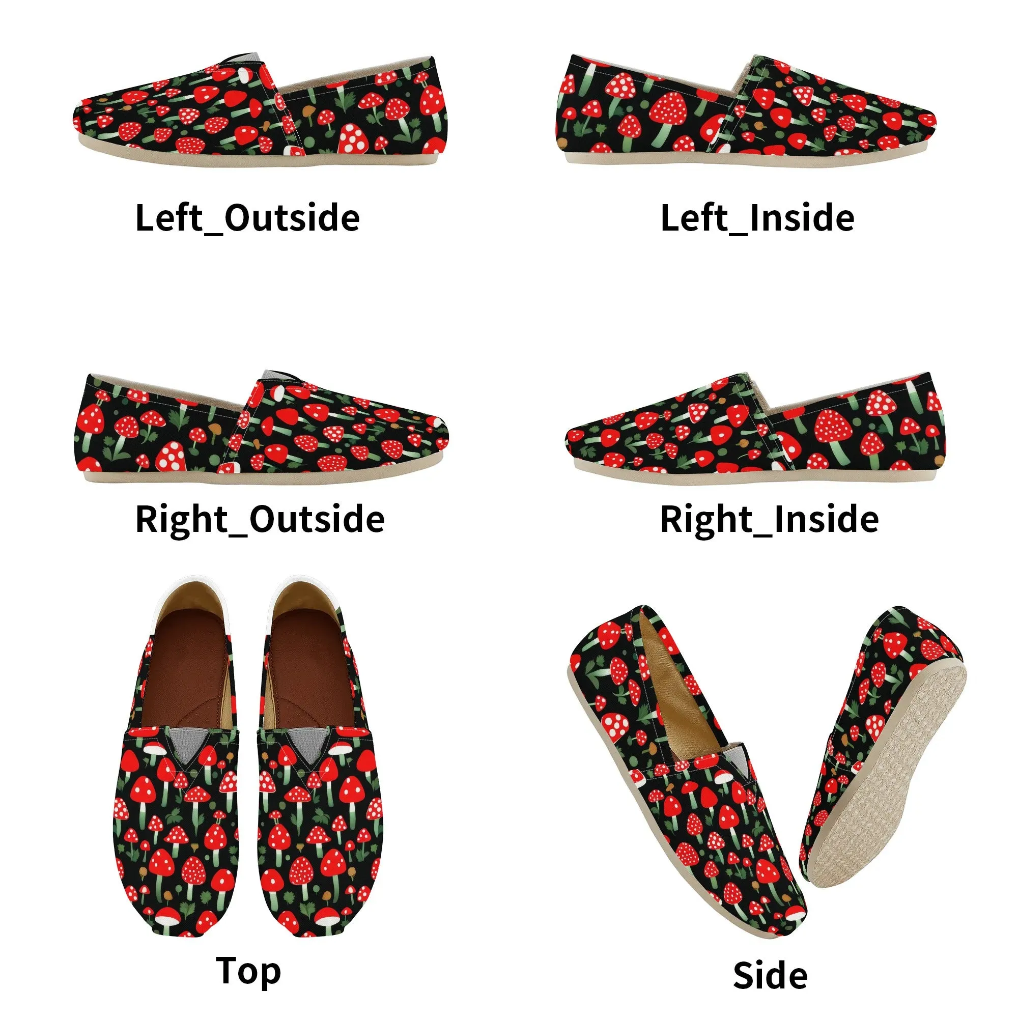 Mushrooms Womens Casual Slip-On Shoes
