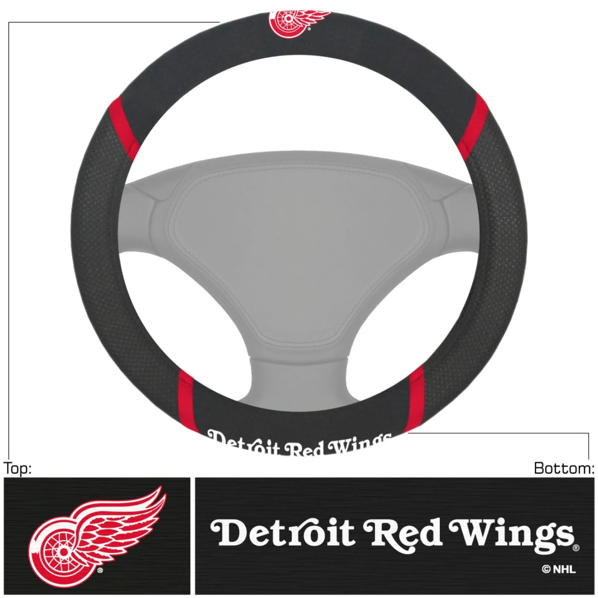 NHL - DETROIT RED WINGS STEERING WHEEL COVER