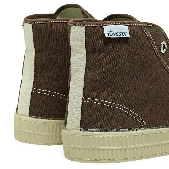 Novesta - Adult Star Dribble contrast stitch shoes - brown / beige / ecru