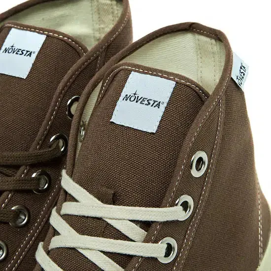 Novesta - Adult Star Dribble contrast stitch shoes - brown / beige / ecru