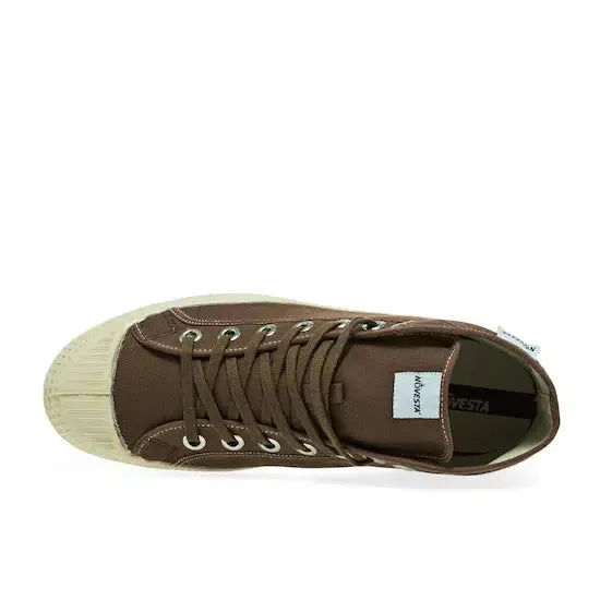 Novesta - Adult Star Dribble contrast stitch shoes - brown / beige / ecru