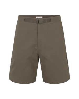 Off-Race Cotton Twill Shorts - Ash Brown