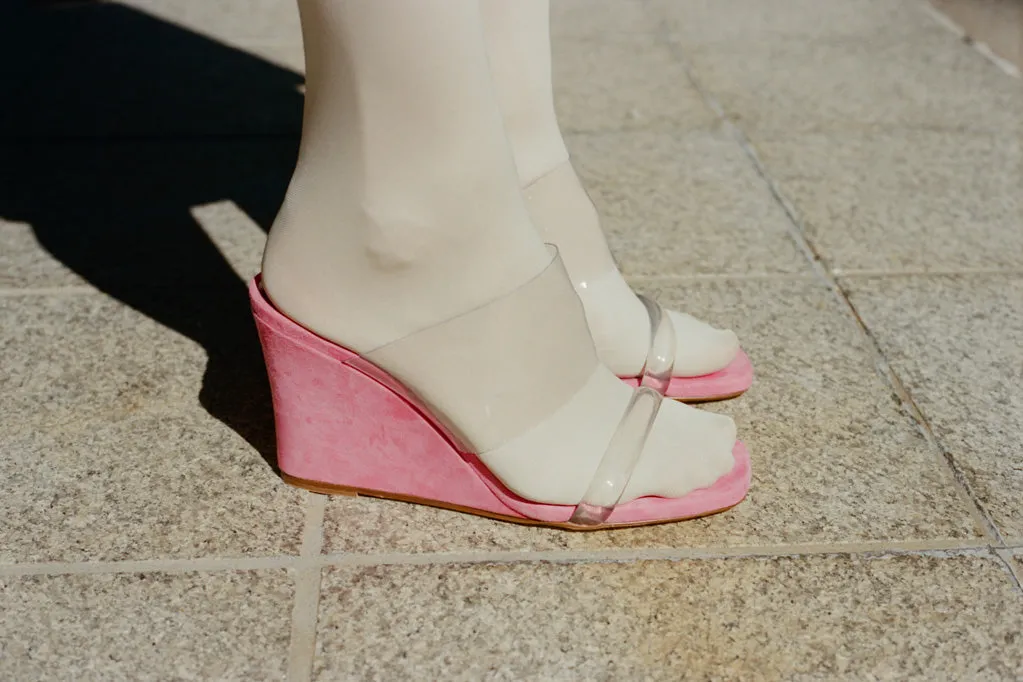 OLYMPIA WEDGE, MULBERRY SUEDE