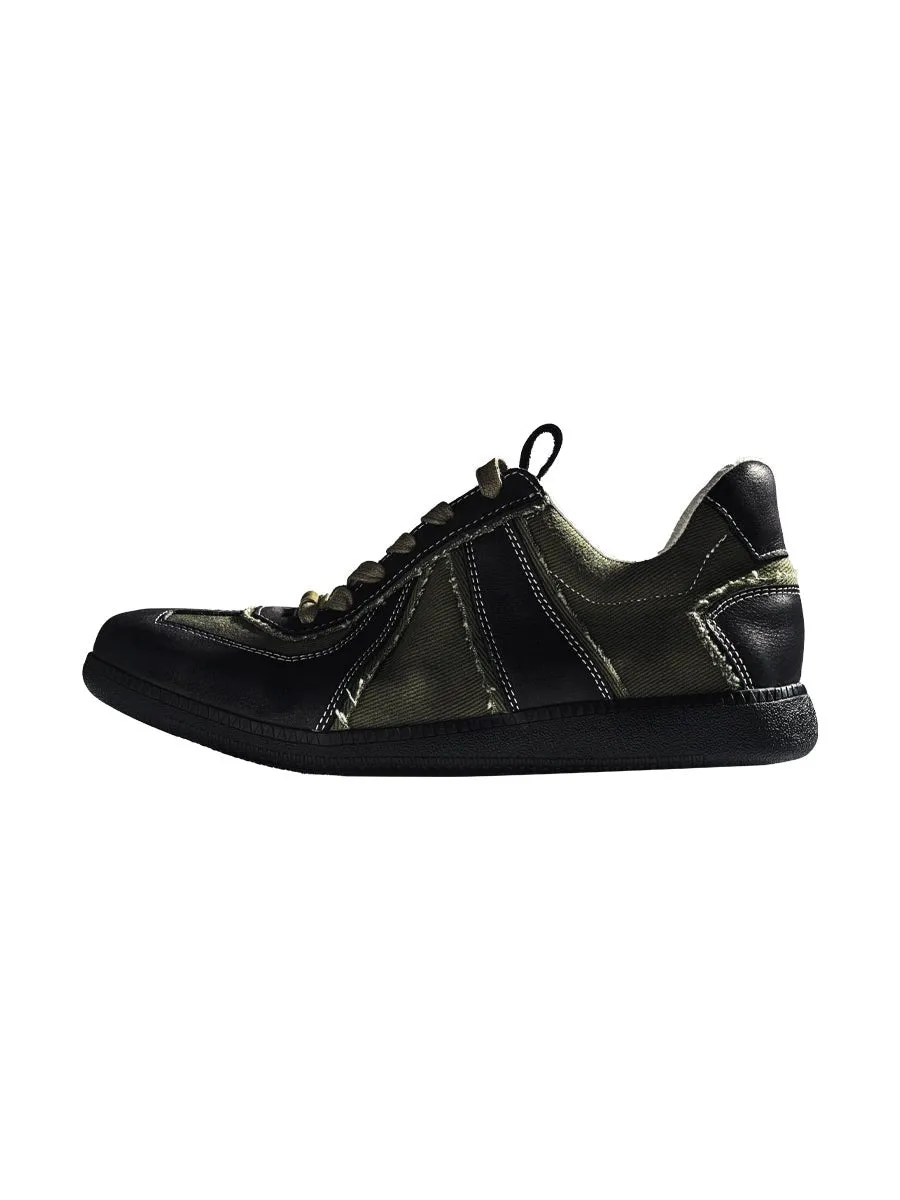 One-step leather canvas casual shoes for men and women are all-match