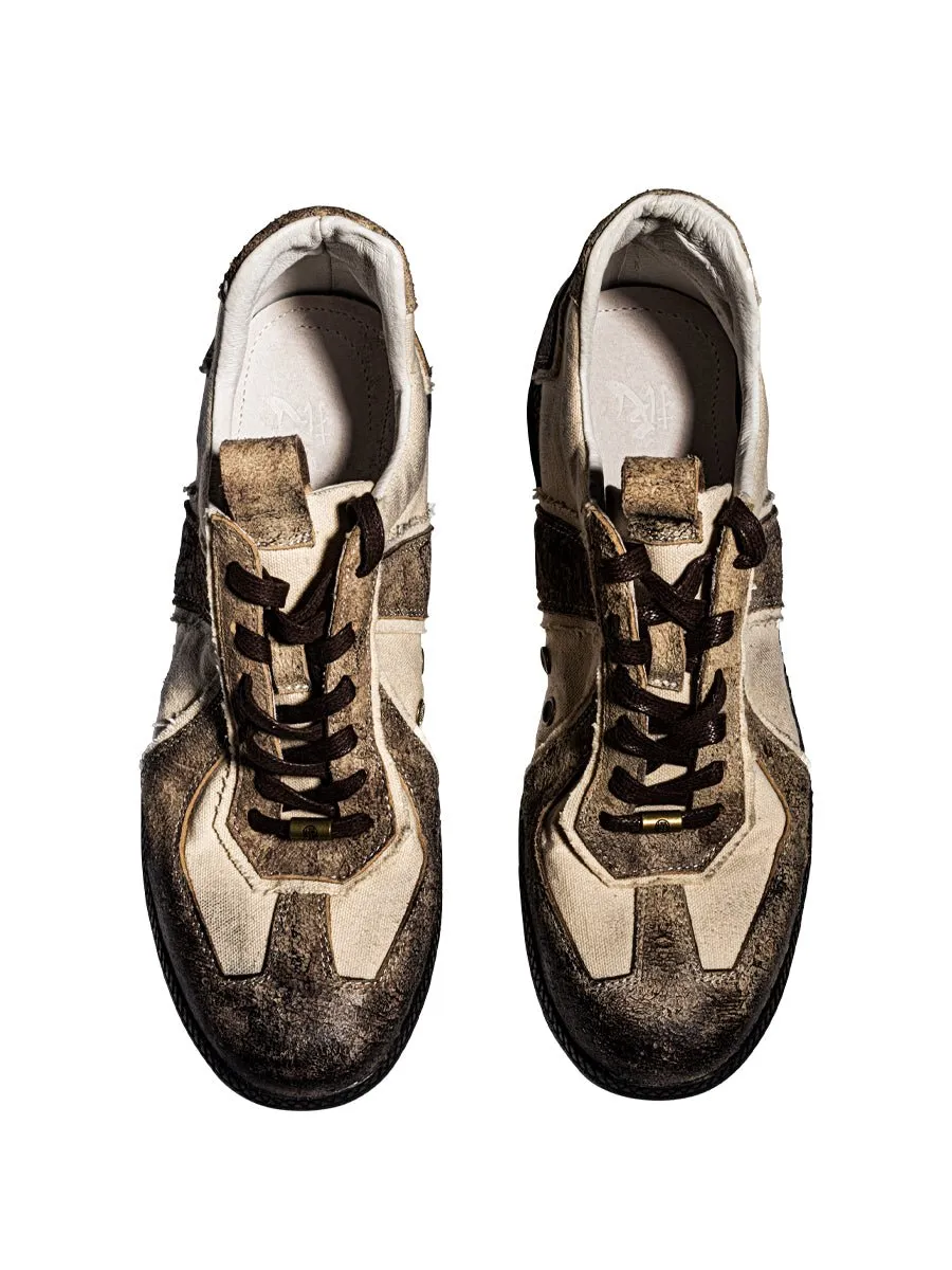 One-step leather canvas casual shoes for men and women are all-match