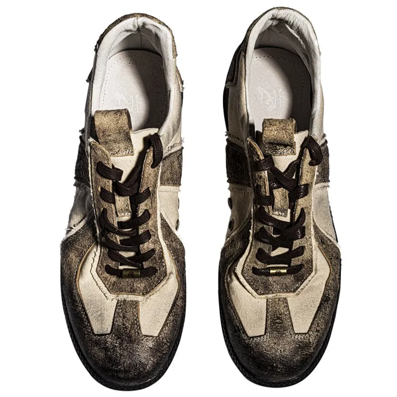 One-step leather canvas casual shoes for men and women are all-match