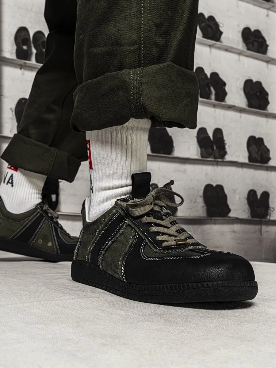 One-step leather canvas casual shoes for men and women are all-match