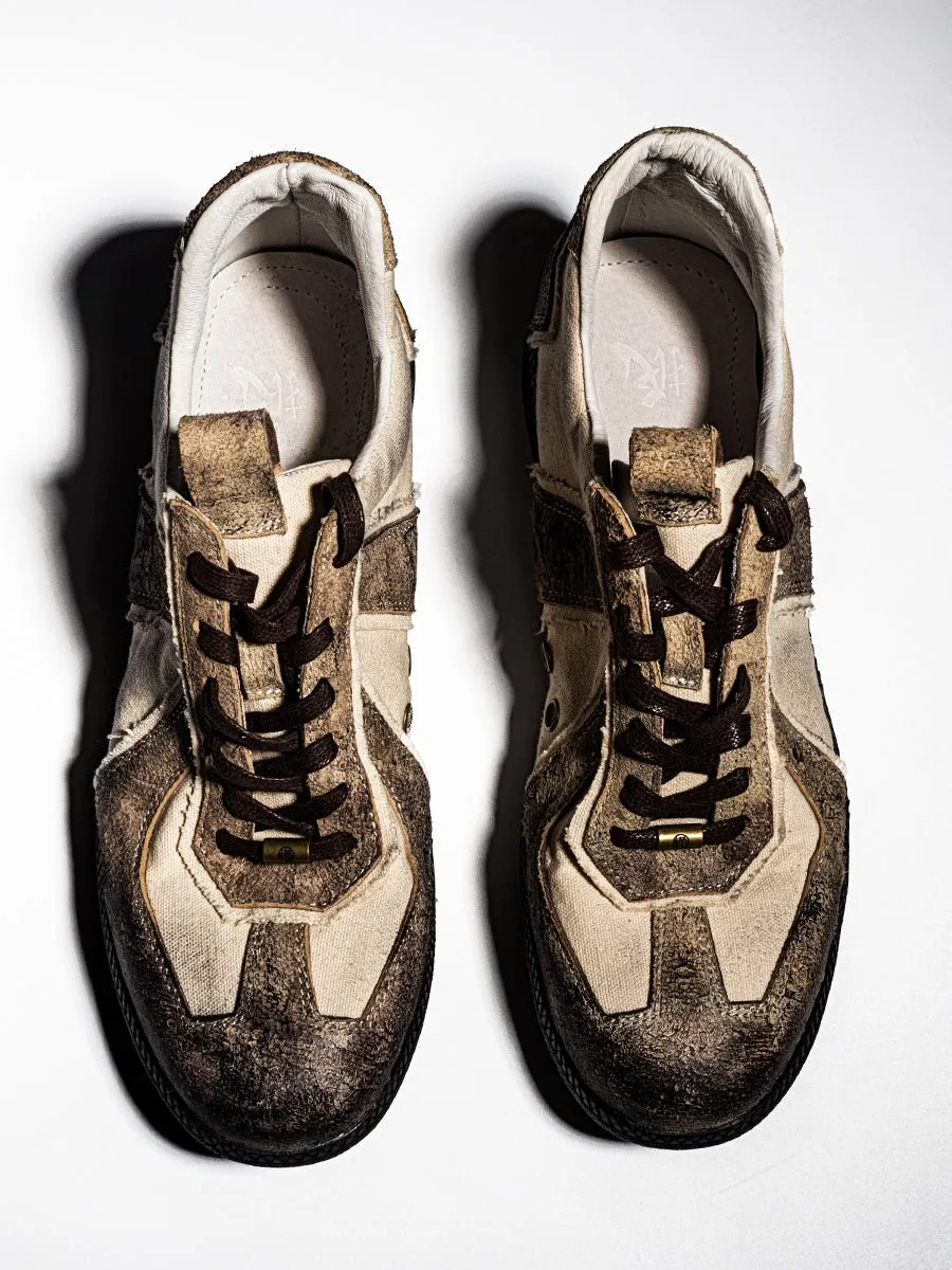 One-step leather canvas casual shoes for men and women are all-match