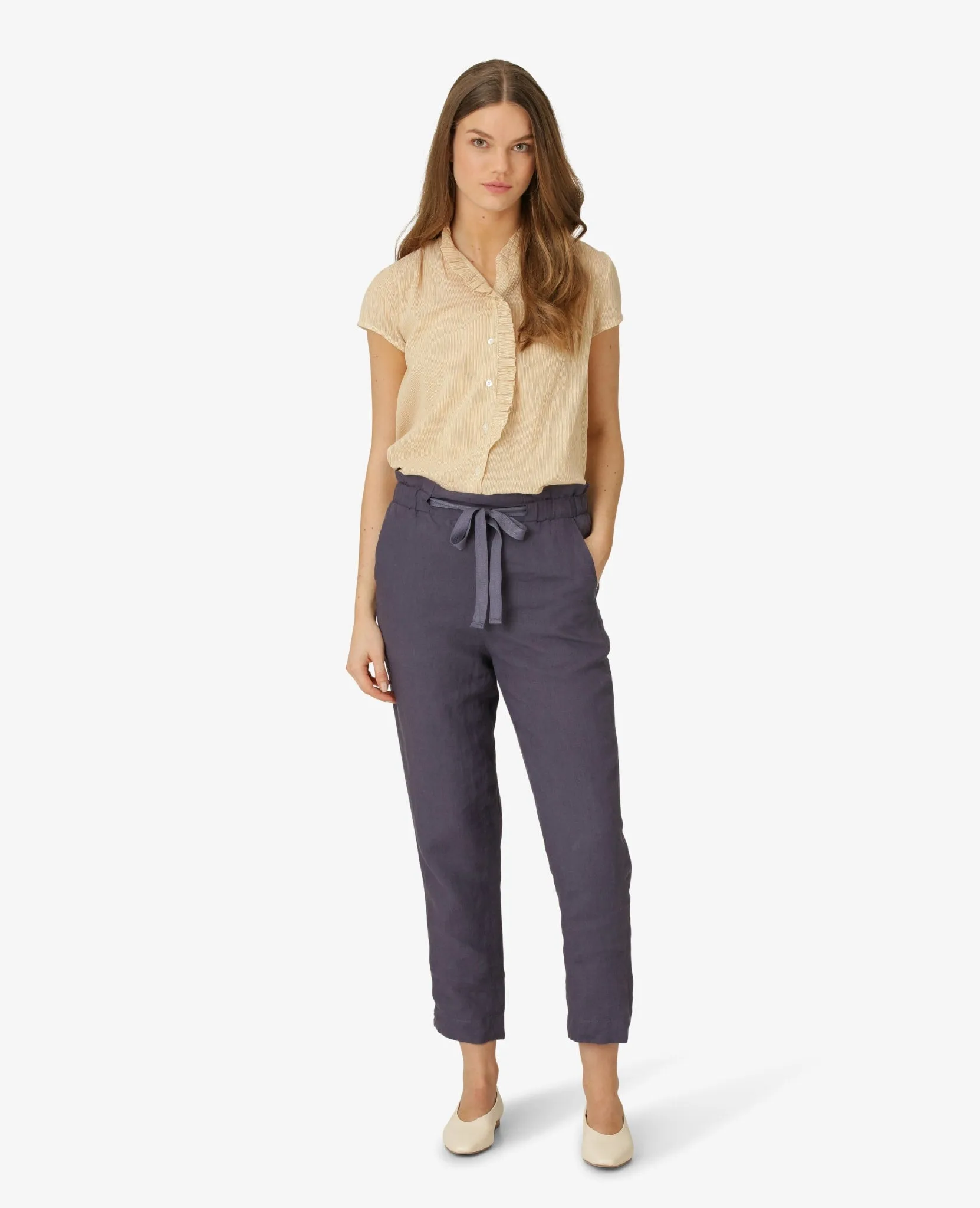 ORGANIC COTTON CREASED SHEER SHIRT