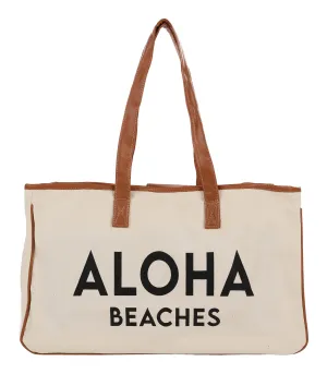 Oversized Constructed Canvas Cotton Tote Bag by Funky Junque