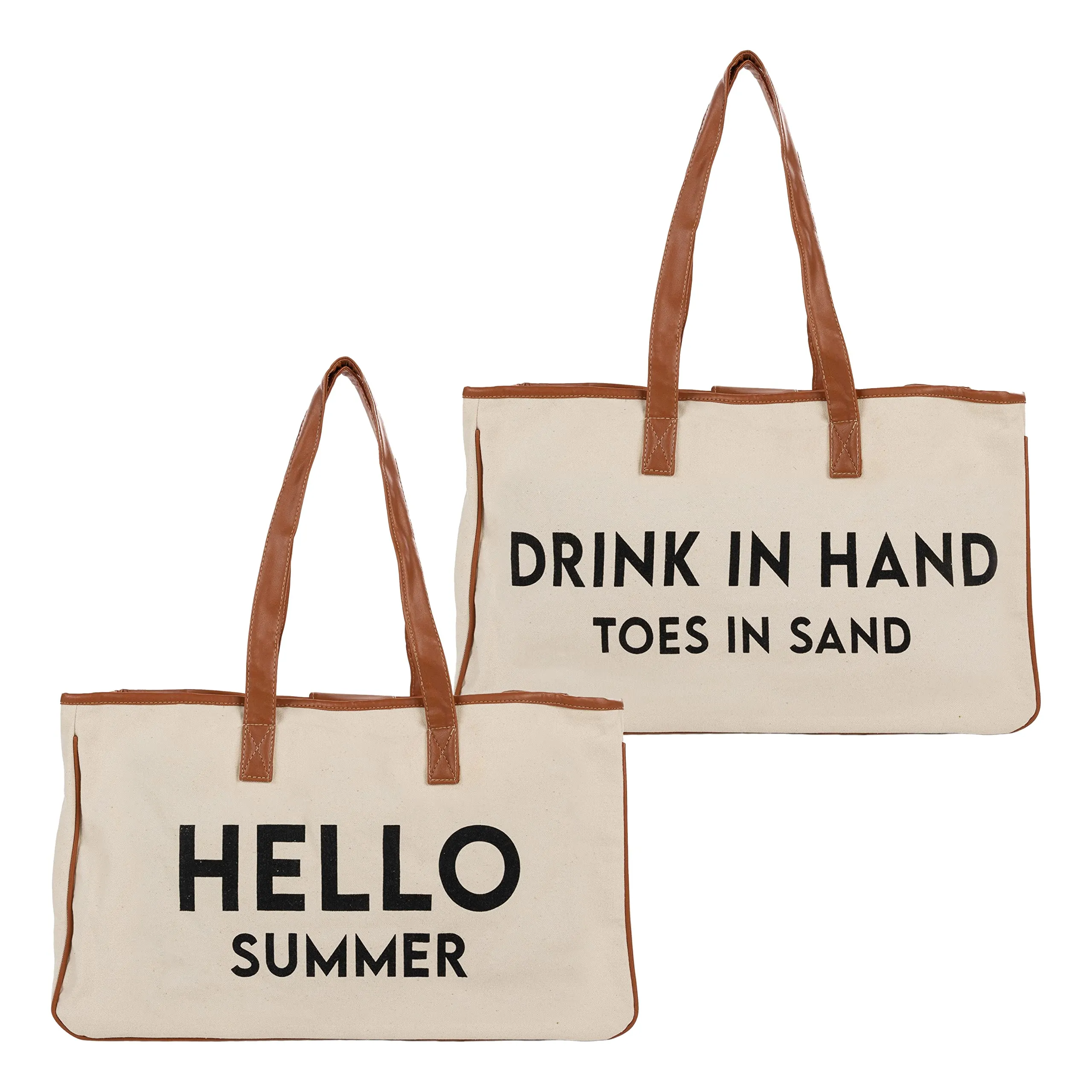 Oversized Constructed Canvas Cotton Tote Bag by Funky Junque