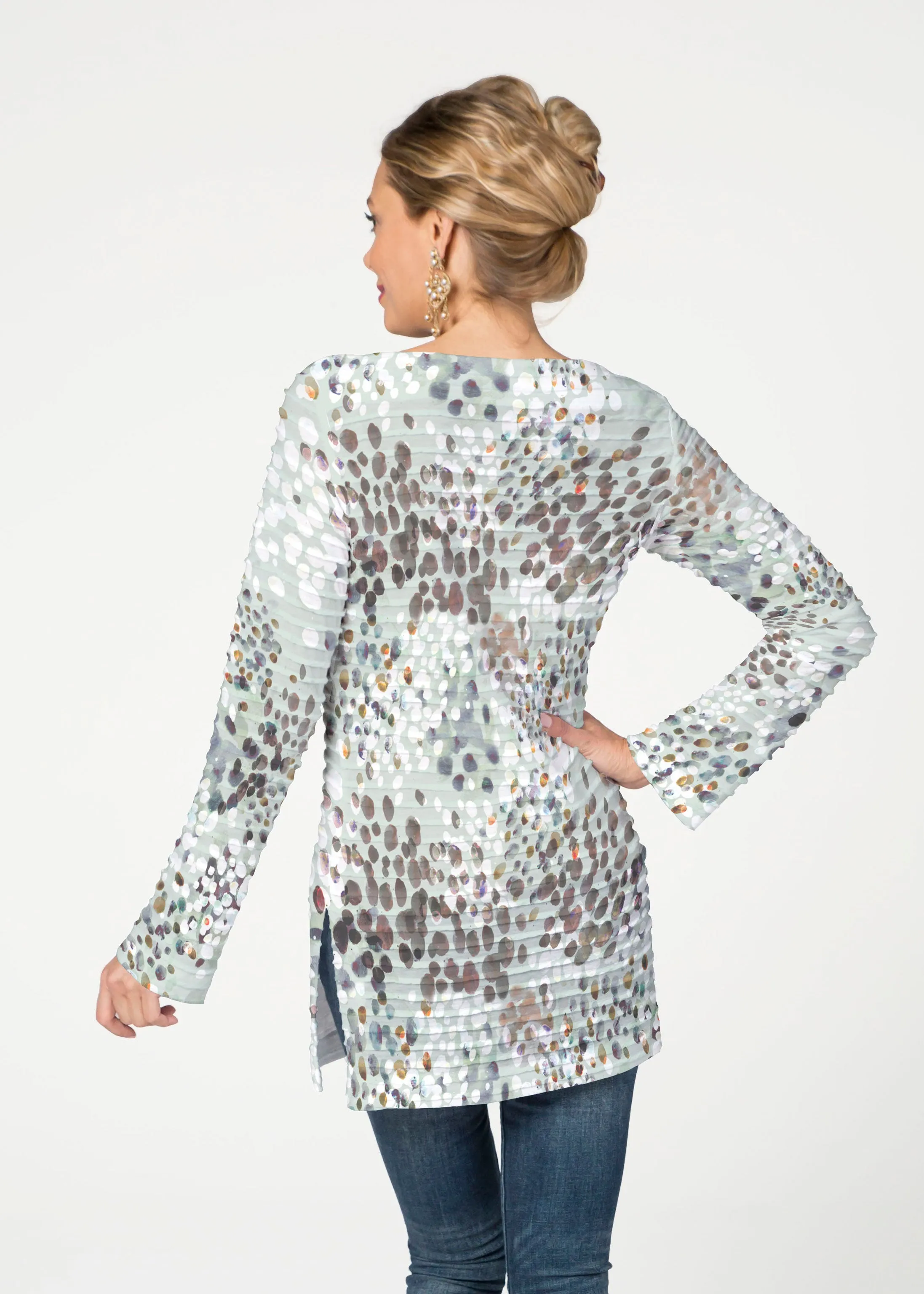 Painted Dots (8020) ~ Banded Boatneck Tunic