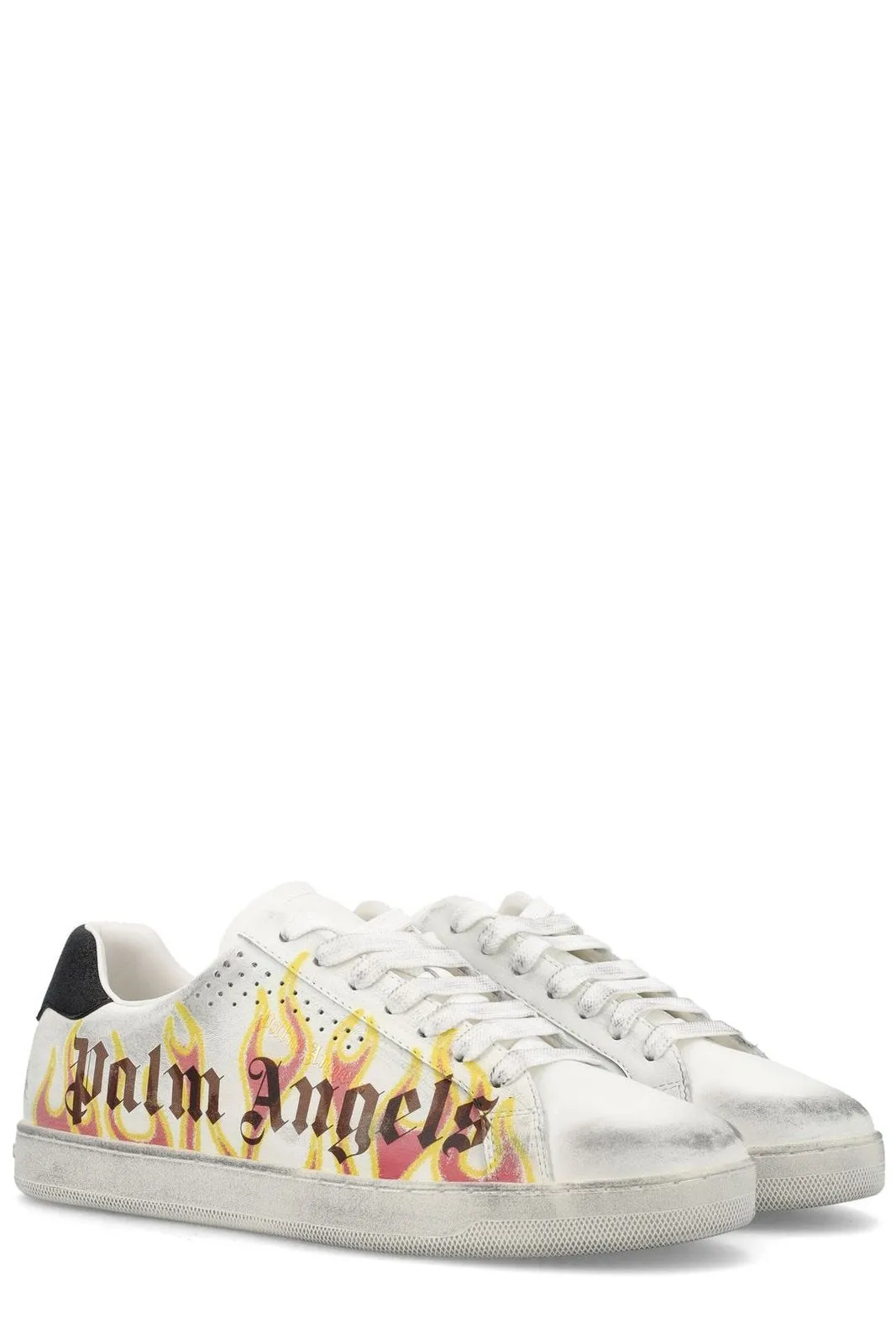 Palm Angels Palm Angels Distressed Spray Paint Lace-Up Sneakers