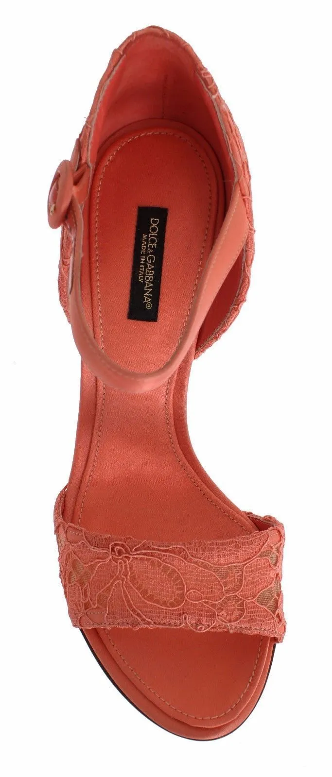 Peach Taormina Lace Heels Mary Janes