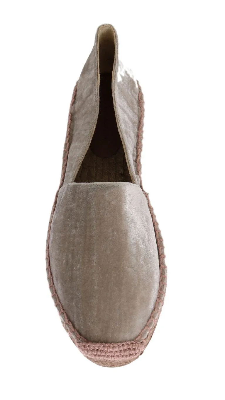 Pearl Velvet Flats Espadrilles Shoes