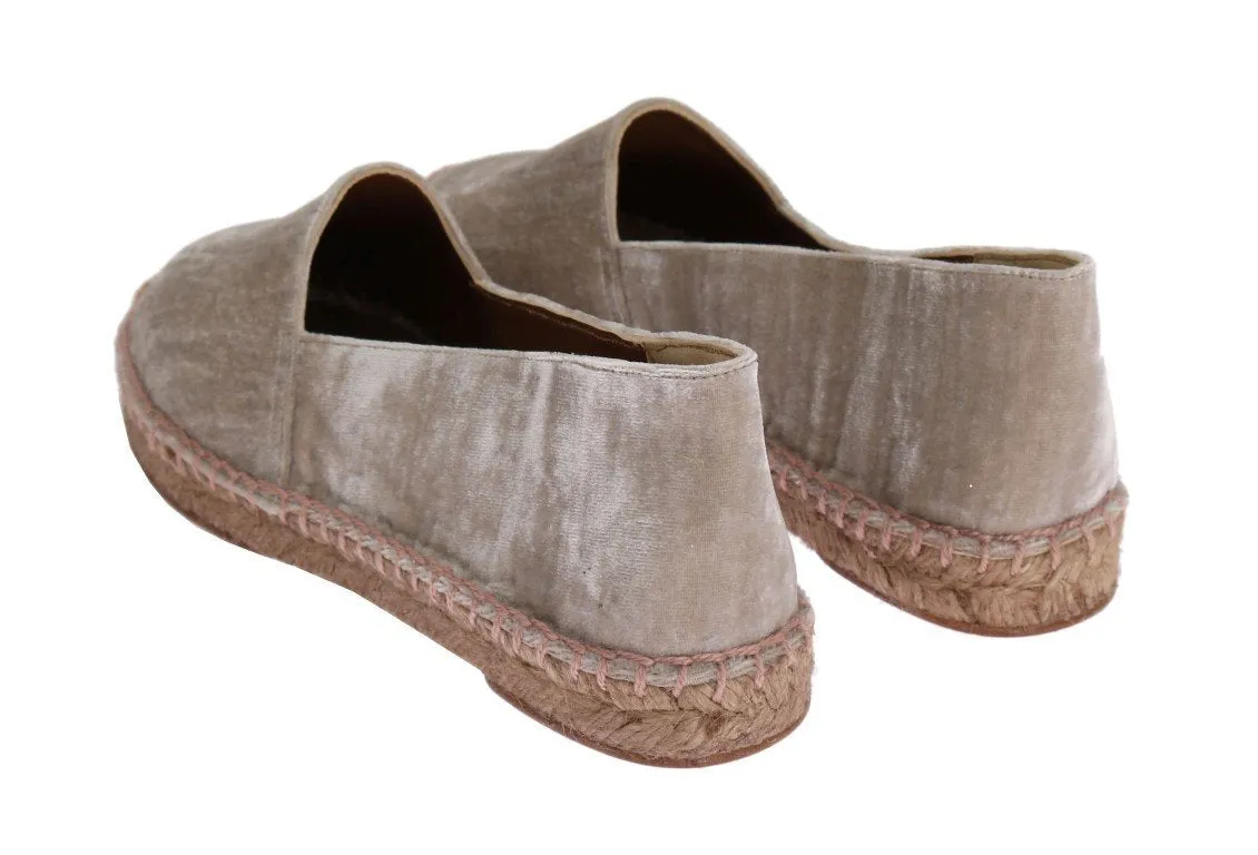Pearl Velvet Flats Espadrilles Shoes