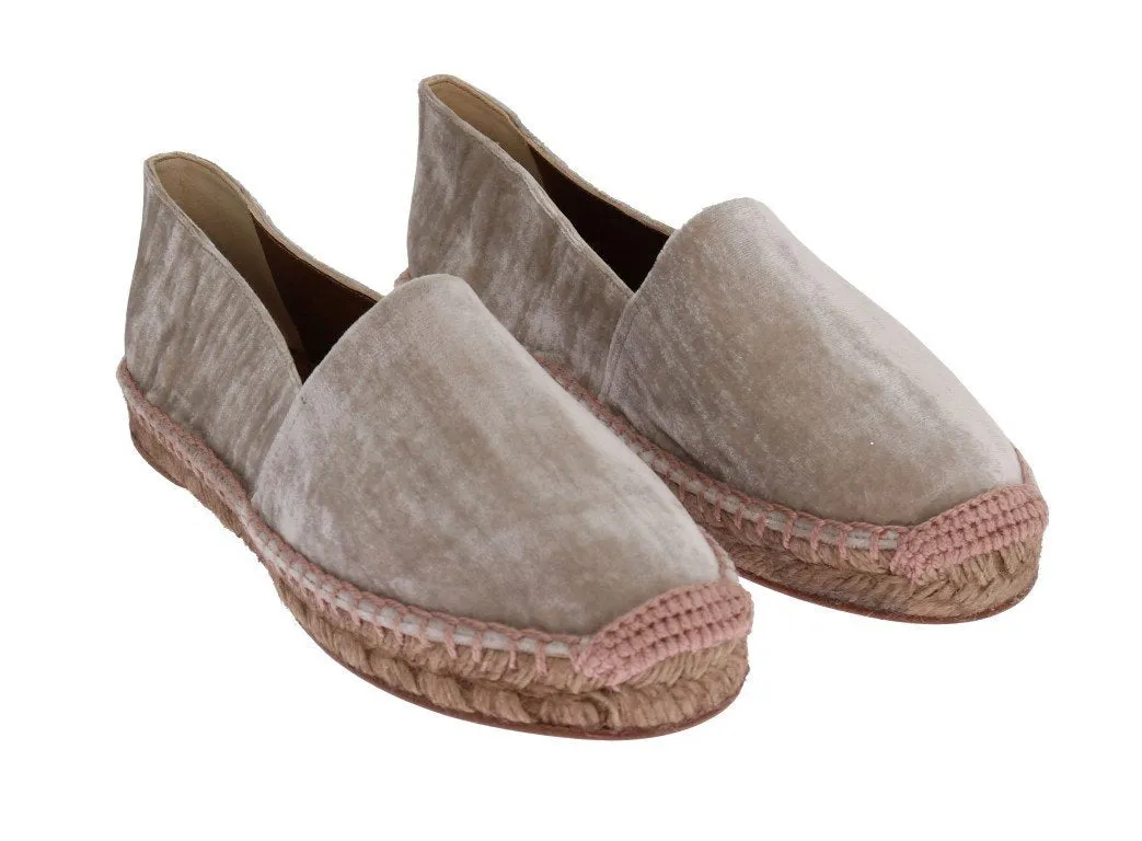 Pearl Velvet Flats Espadrilles Shoes