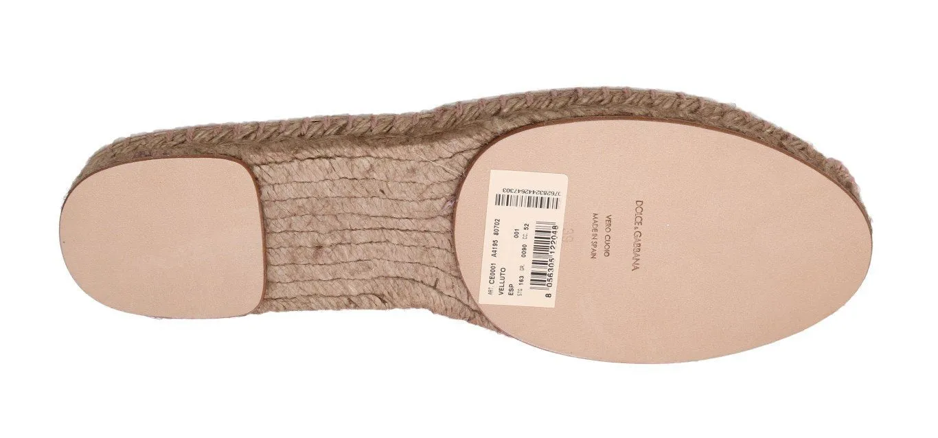 Pearl Velvet Flats Espadrilles Shoes